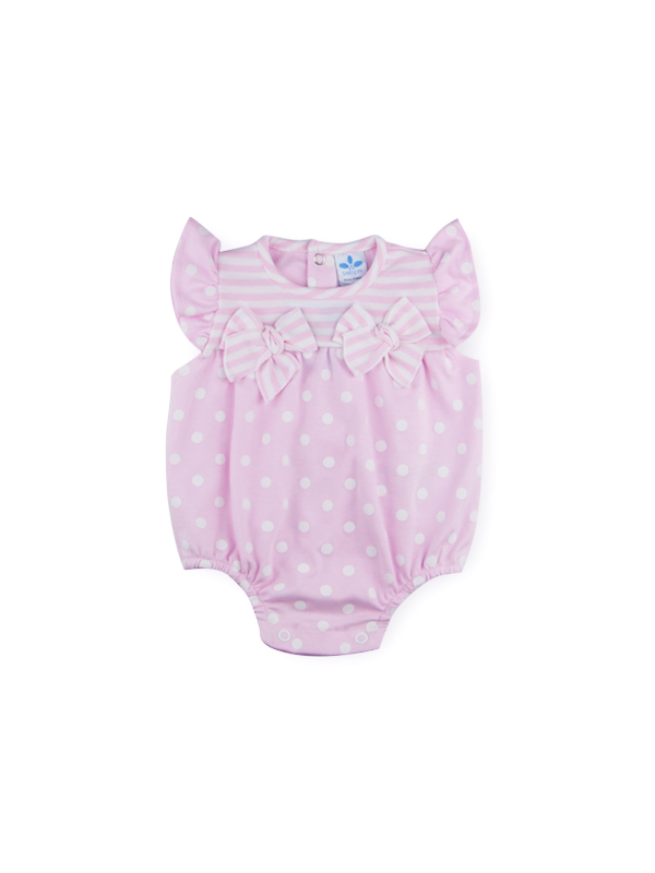 Sardon Pink And White Romper - Clandaw Childrens Boutique