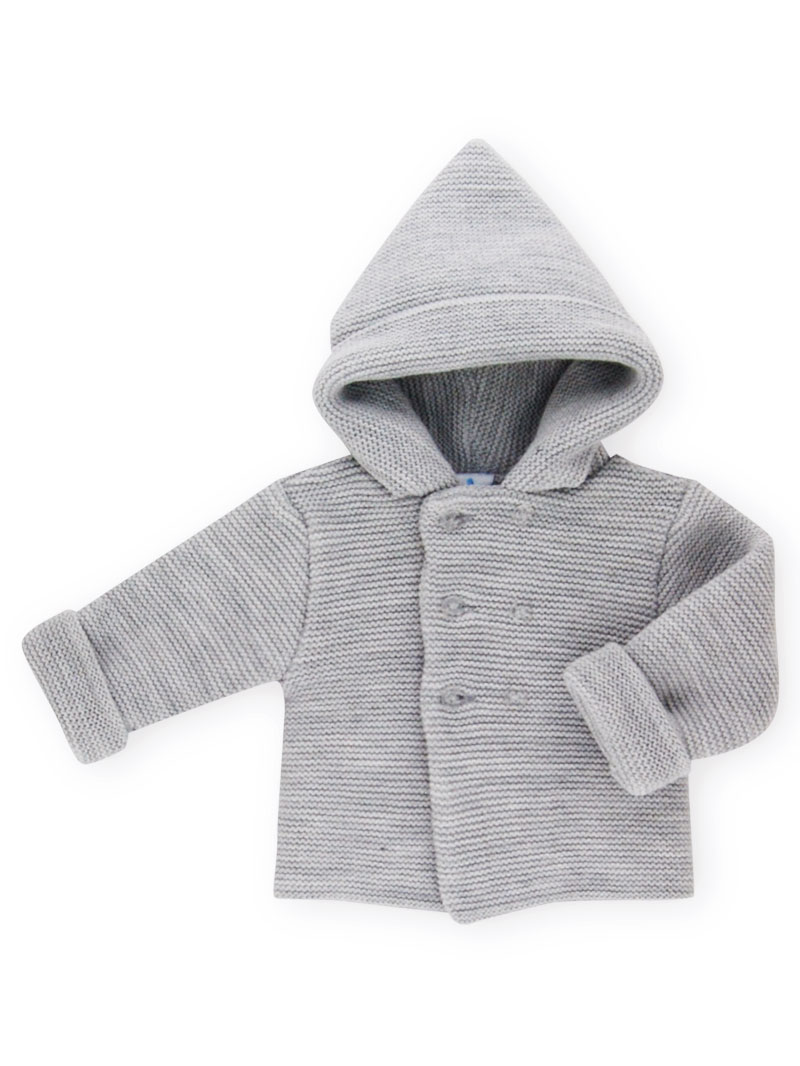 Sardon Grey Knitted Jacket with Hood - Clandaw Childrens Boutique