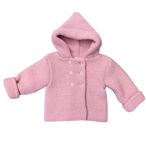 Sardon Dusky Pink Knitted Jacket with Hood - Clandaw Childrens Boutique