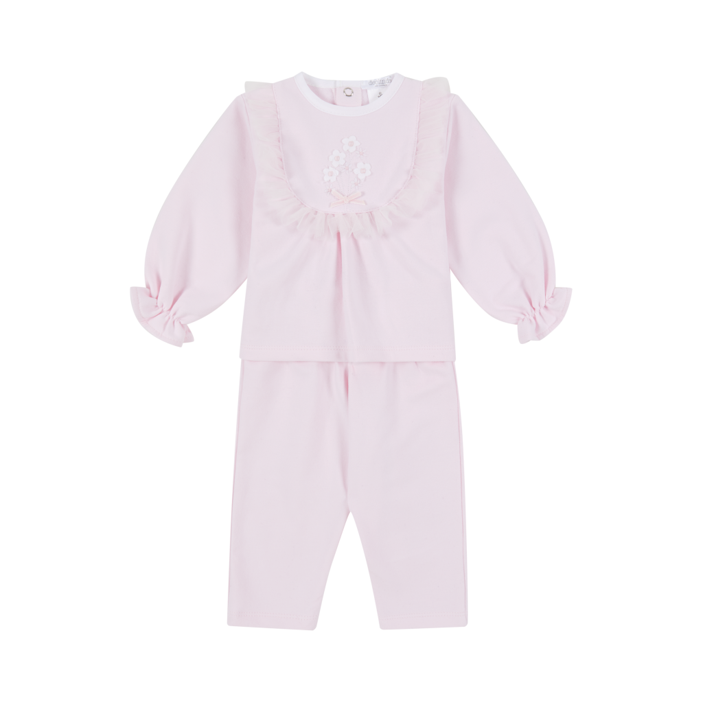 Deolinda Pink Flowers Jogging Suit - Clandaw Childrens Boutique