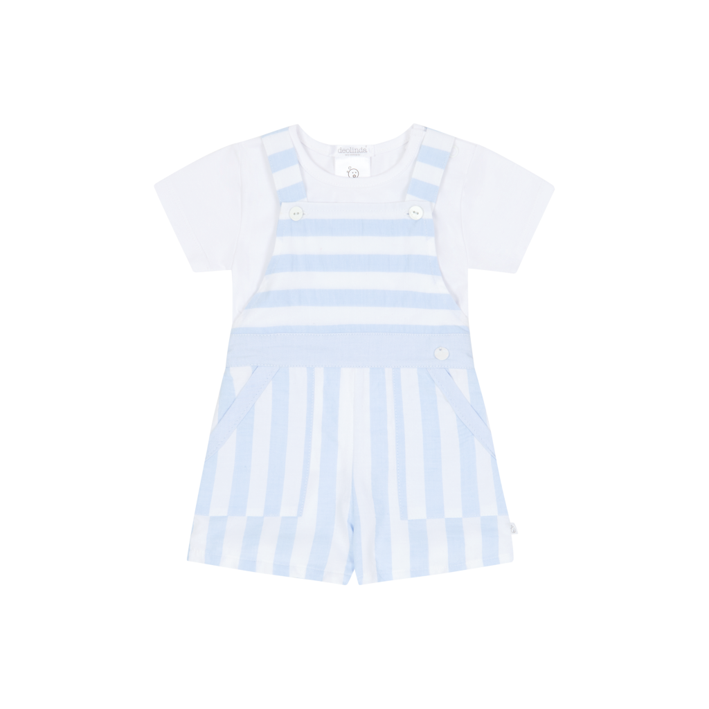Deolinda Blue Striped Dungaree Set - Clandaw Childrens Boutique