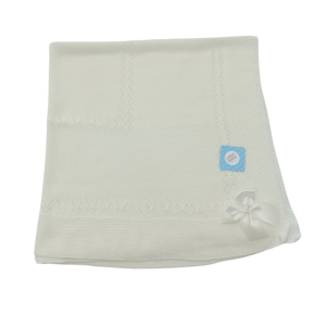 Sardon White Bow Blanket