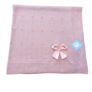 Sardon Dusky Pink Bow Blanket