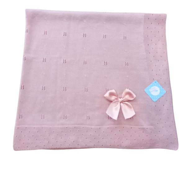 Sardon Dusky Pink Bow Blanket