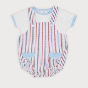 Sardon Striped Dungaree and T-shirt Set