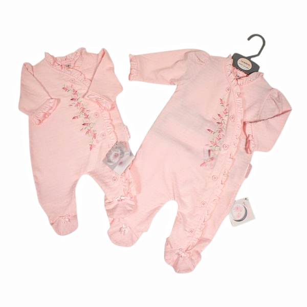 My Little Chick Pink Embroidered Babygrow