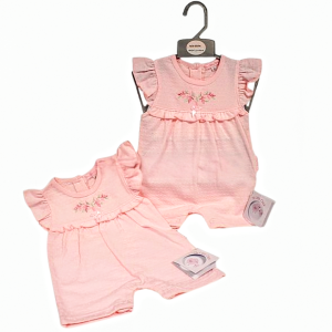 My Little Chick Pink Embroidered Romper