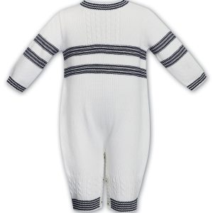 Sarah Louise Ivory/Navy Knitted All-In-One 013737