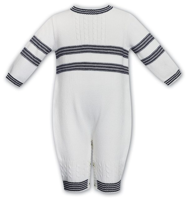 Sarah Louise Ivory/Navy Knitted All-In-One 013737