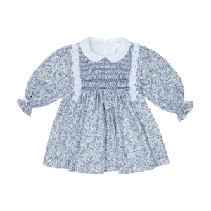 Deolinda Blue Floral Smocked Dress