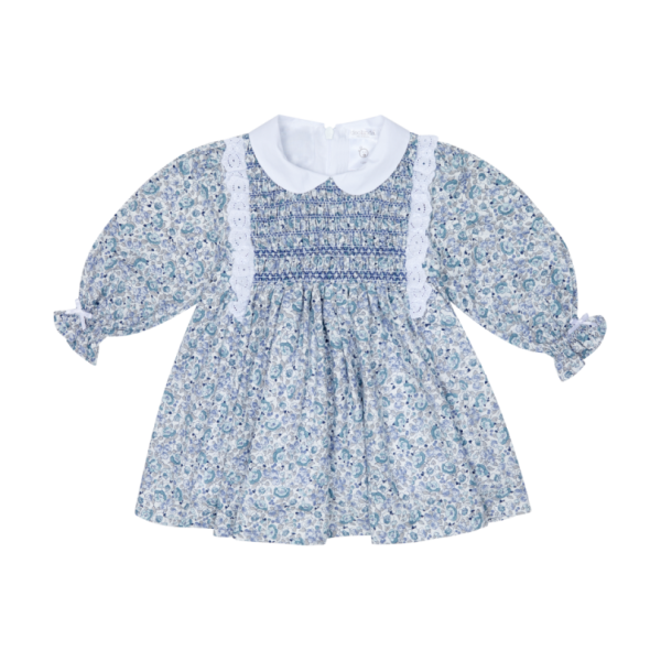Deolinda Blue Floral Smocked Dress