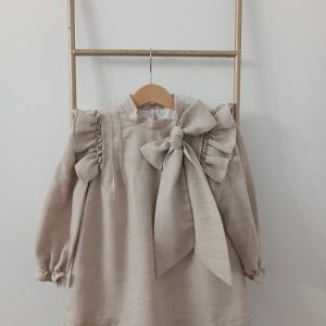 Puro Mimo Beige Maeve Bow Dress