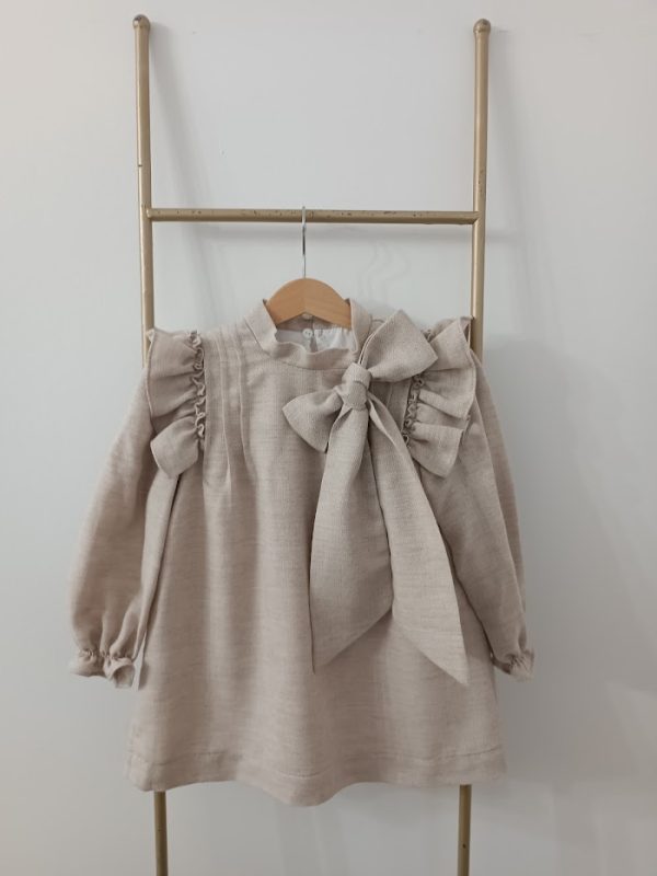 Puro Mimo Beige Maeve Bow Dress