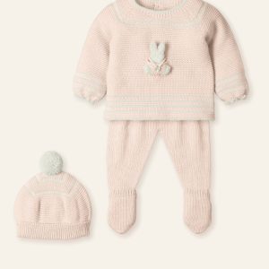 Mac Ilusion Nude/Pink Knitted 3 Piece Set with Rabbit