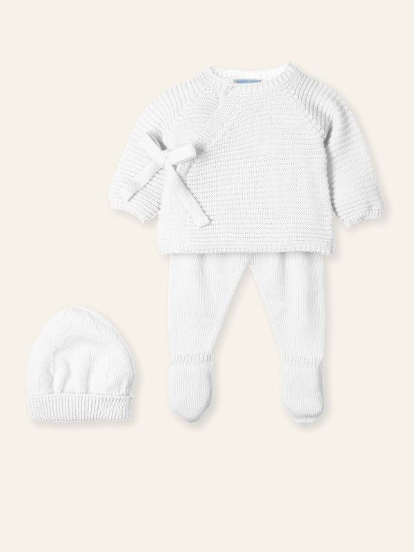 Mac ilusion White Knitted 3 Piece Set with Wrap Top