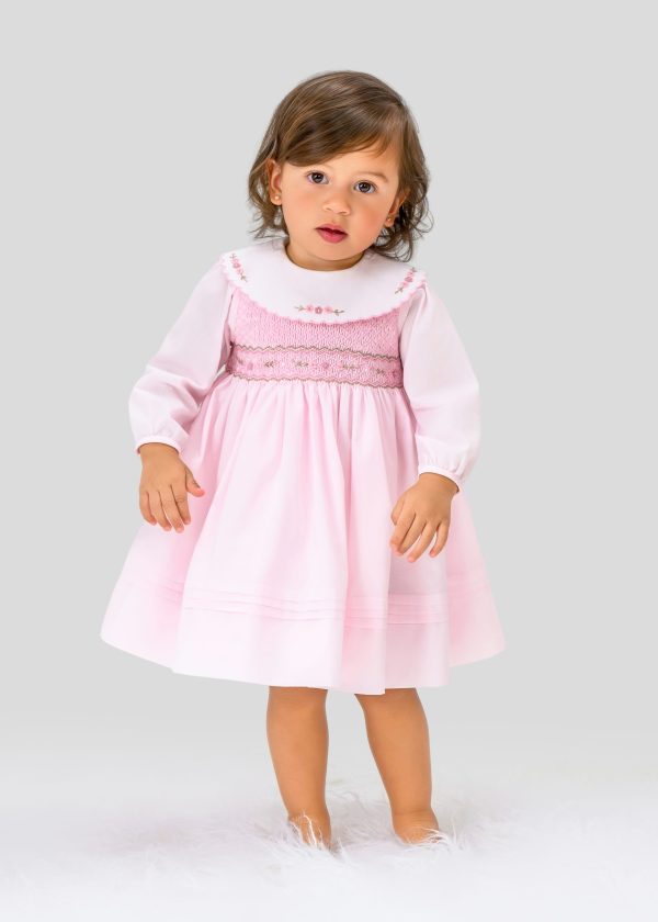 Sarah Louise Pink Smocked Dress 013687 - Image 2