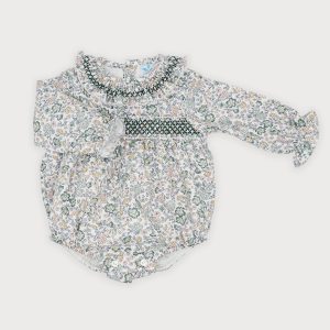 Sardon Verde Smocked Flower Romper