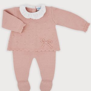 Sardon Dusky Pink Knitted Pant Set