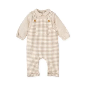 Tutto Piccolo Gingham Dungaree Romper