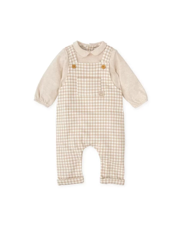 Tutto Piccolo Gingham Dungaree Romper