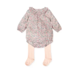 Tutto Piccolo Floral Romper with Tights Set