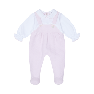 Deolinda Nevada Pink Dungaree Style Babygrow