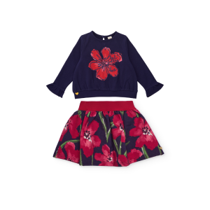 Tuc Tuc Floral Skirt and Sweater Set