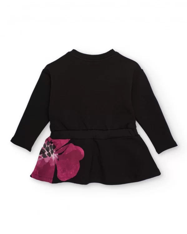 Tuc Tuc Black Dress With Fuchsia Flower Print - Image 2