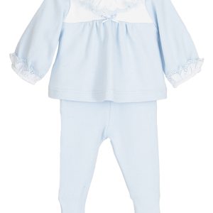 Calamaro Baby Blue Two Piece Set with Frill Detail