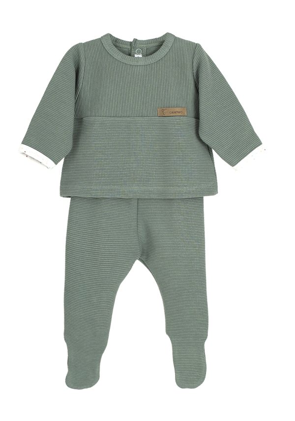 Calamaro Textured Green Top and Pant Set