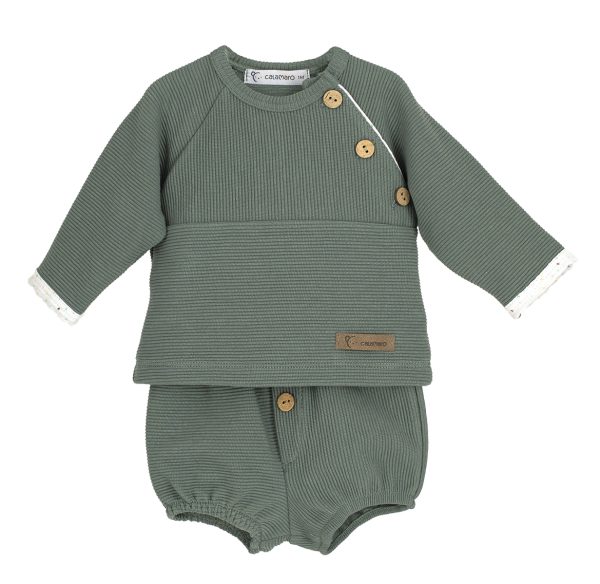 Calamaro Textured Green Short and Top Set