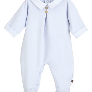 Calamaro Blue Babygrow with Button Detail