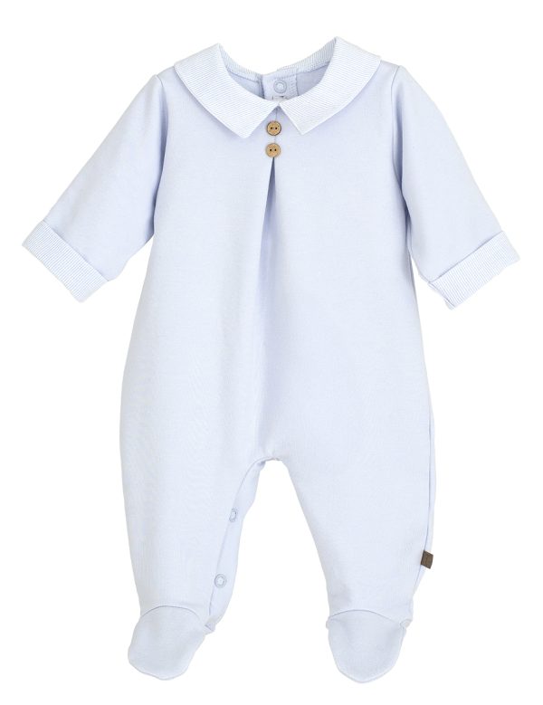 Calamaro Blue Babygrow with Button Detail