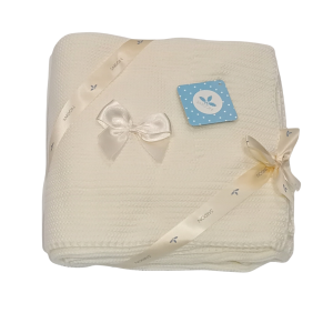 Sardon Off White/Crudo Bow Blanket