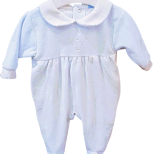 Sardon Blue Velour Babygrow